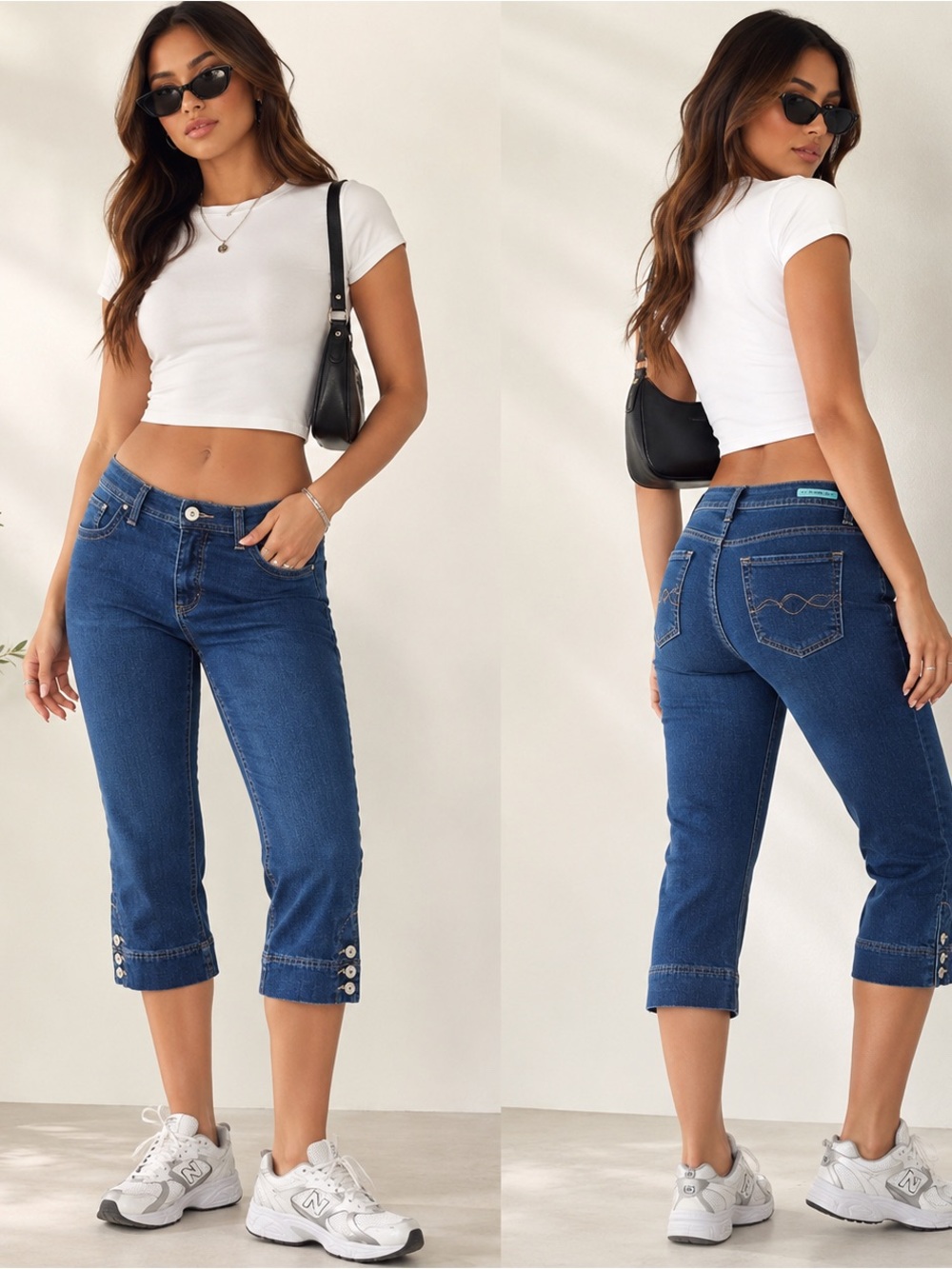 vintage y2k fresh produce low rise denim capri jeans size 6 coastal boho 2000s